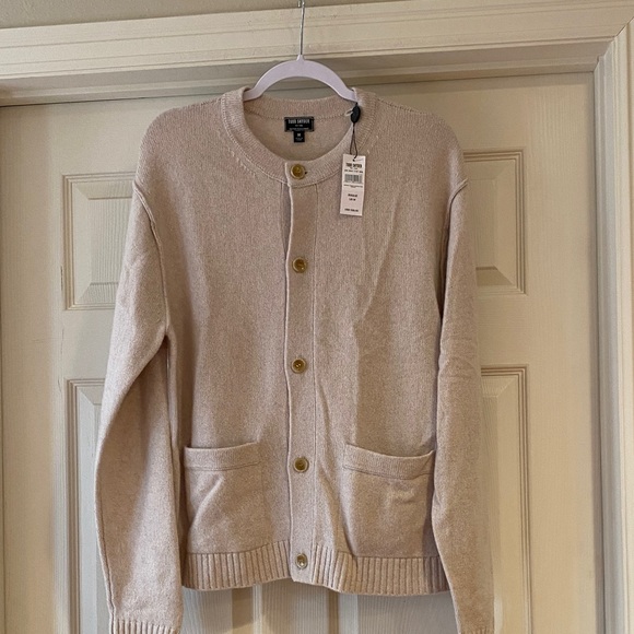 Todd Snyder Nomad Cashmere crew Bisque Cardigan Sz M. NWT - Picture 1 of 6